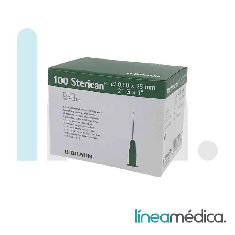 AGUJA BRAUN 0,8X25 21G C/100  VERDE(sterican)