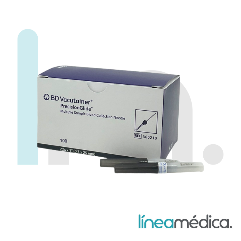 AGUJA VACUTAINER 0,7X25 22G C/100 NEGRA