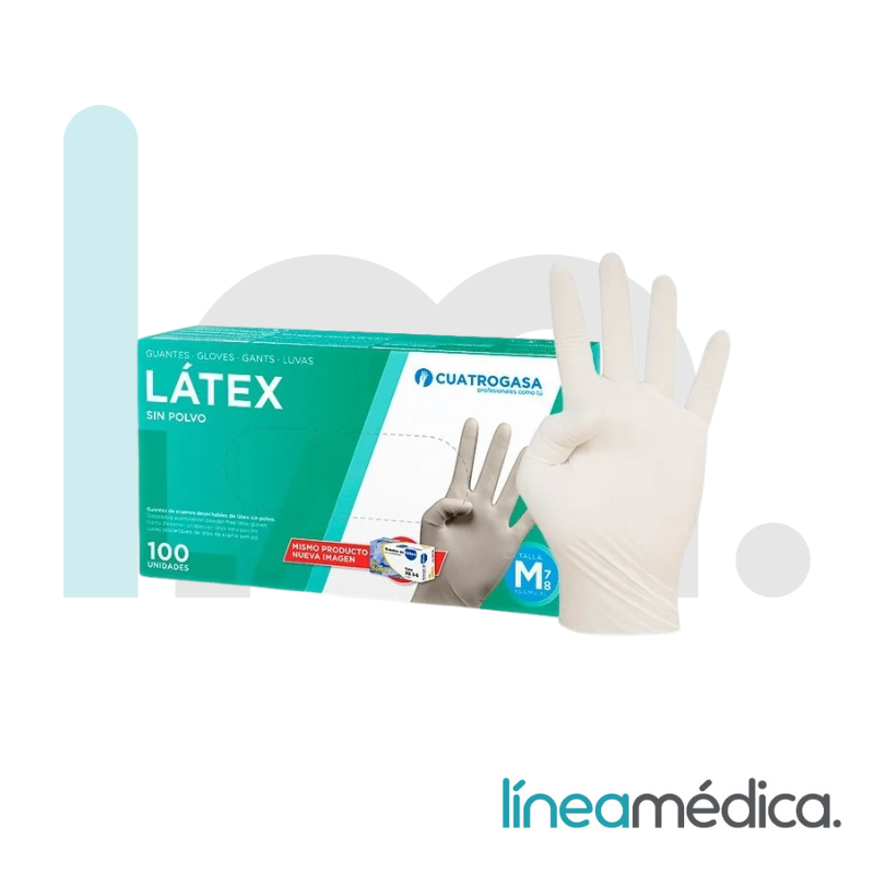 GUANTE LATEX 4GASA SIN POLVO C/100