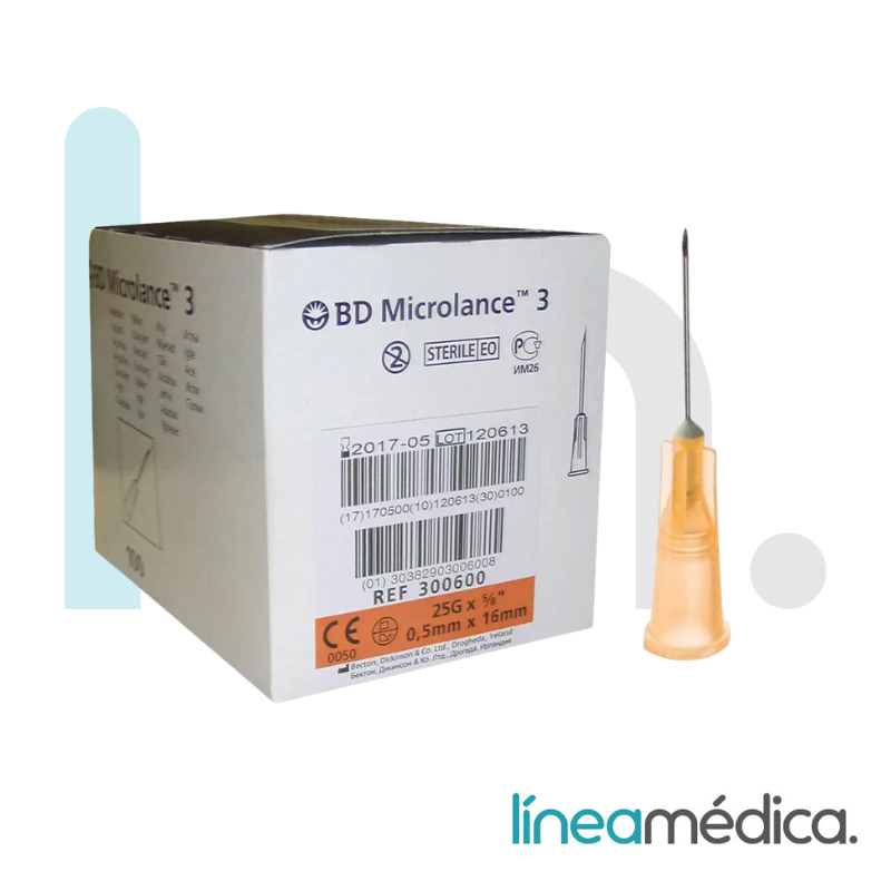 AGUJA 0,5X25 25G C/100 NARANJA