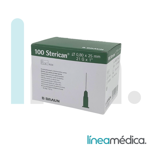 [4657543] AGUJA BRAUN 0,8X25 21G C/100  VERDE(sterican)