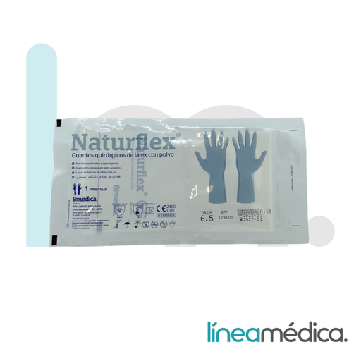 GUANTE CIRUGIA C/P NATURFLEX LATEX CAJA 50
