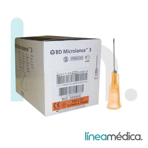 [300400] AGUJA 0,5X25 25G C/100 NARANJA