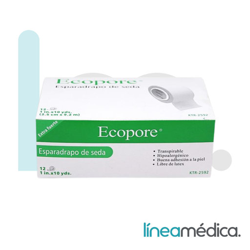 [KTR2592] ESPARADRAPO SEDA ECOPORE 2.5*9.2 C/12 ROLLOS