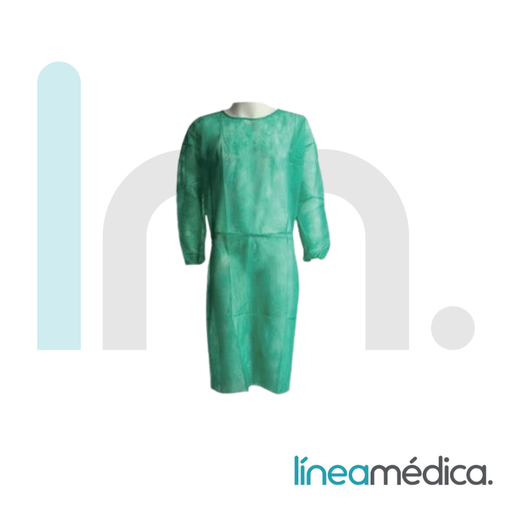 [40393(3932)] BATA VERDE VISITA MANGA LARGA CON ELASTICO 30 GR C/100UDS